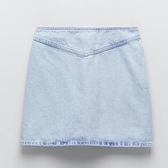 Zara denim high waisted mini skirt - Picture 4 of 6